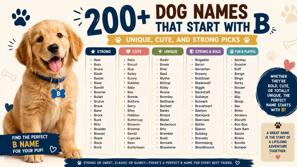 200+ Dog Names That Start With 'B': Unique, Cute, and Strong Picks