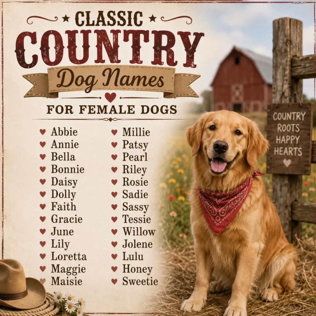 Classic Country Dog Names for Female Dogs