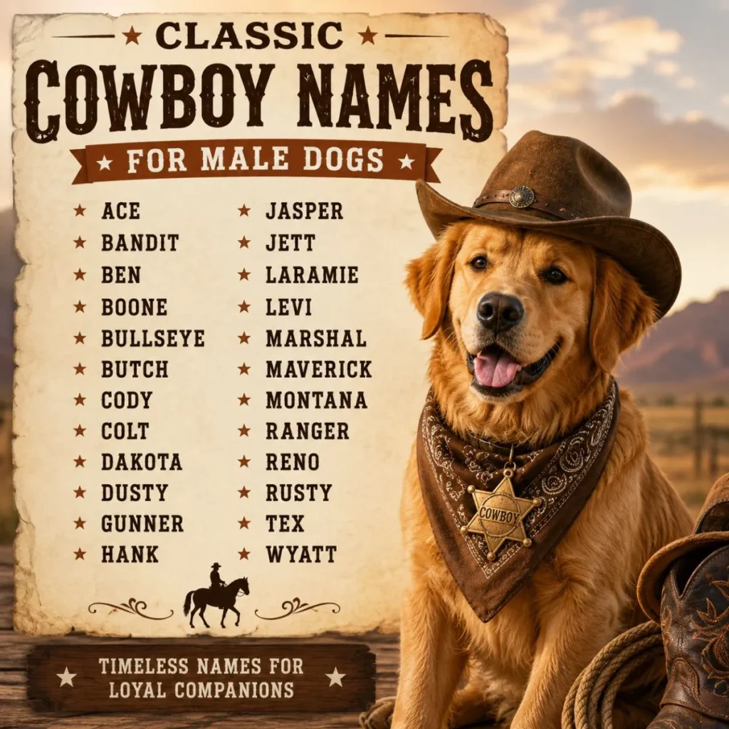 Classic Cowboy Names for Male Dogs