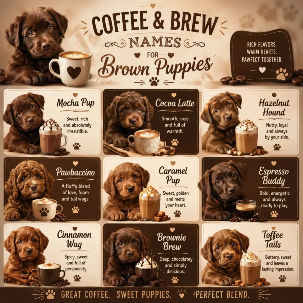 Coffee and Brew Names for Brown Puppies