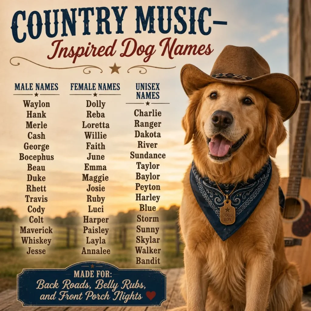 Country Music-Inspired Dog Names