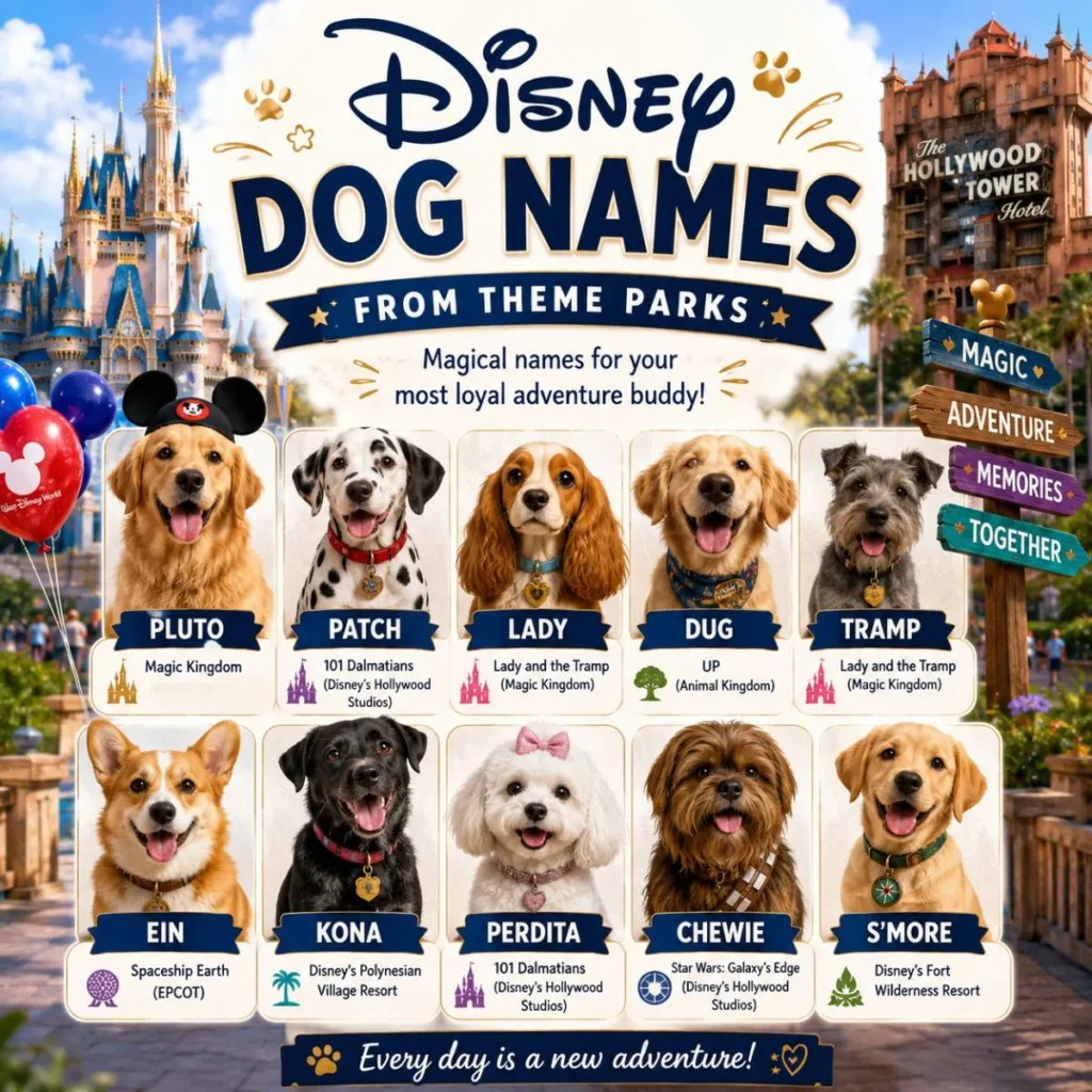 Disney Dog Names from Theme Parks