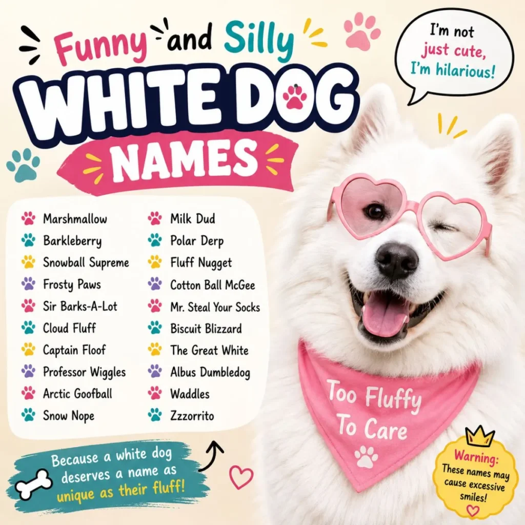 Funny and Silly White Dog Names