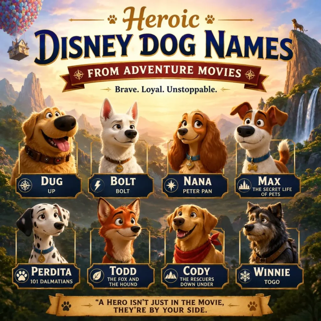 Heroic Disney Dog Names from Adventure Movies