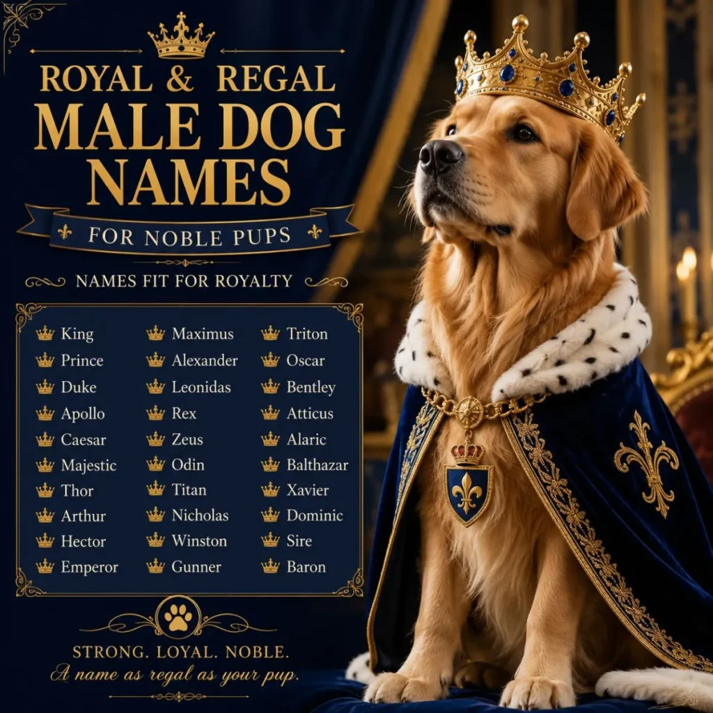 Royal and Regal Male Dog Names for Noble Pups
