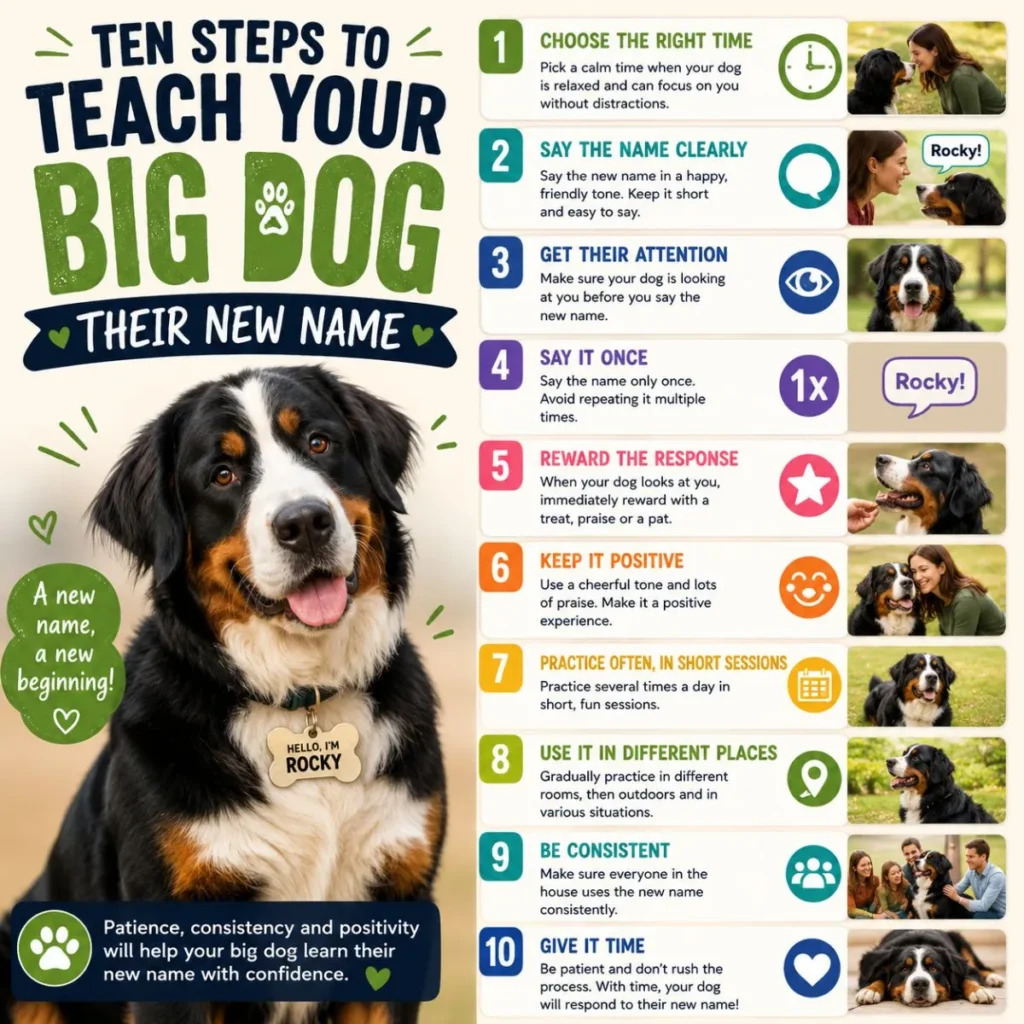 Ten Steps to Teach Your Big Dog Their New Name