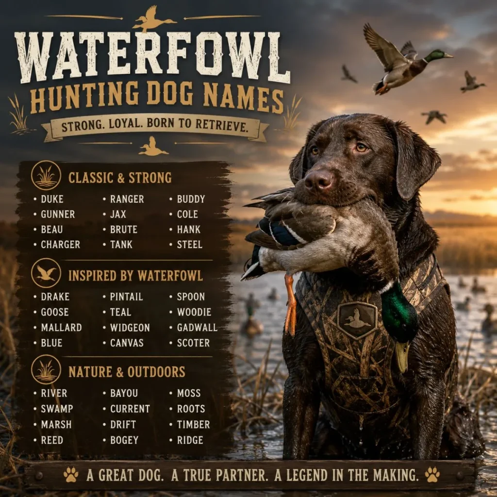 Waterfowl Hunting Dog Names
