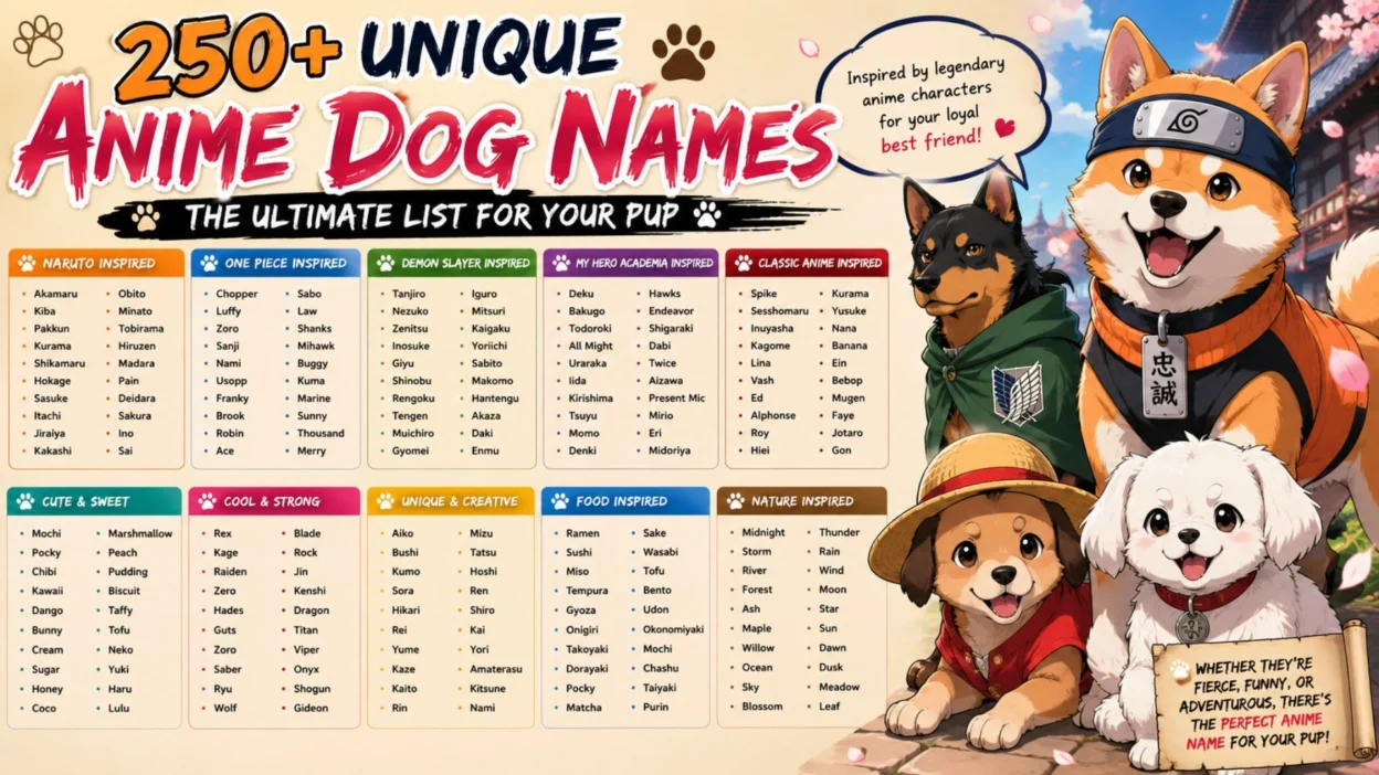 250 Unique Anime Dog Names The Ultimate List for Your Pup