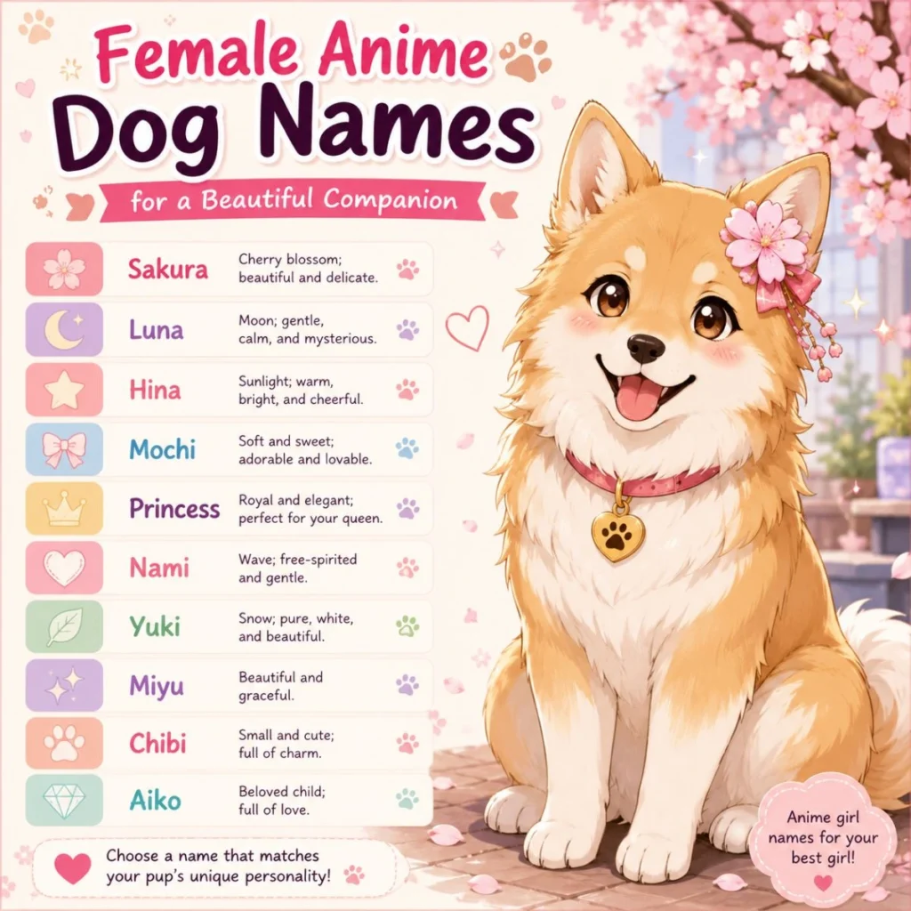 Female Anime Dog Names for a Beautiful Companion