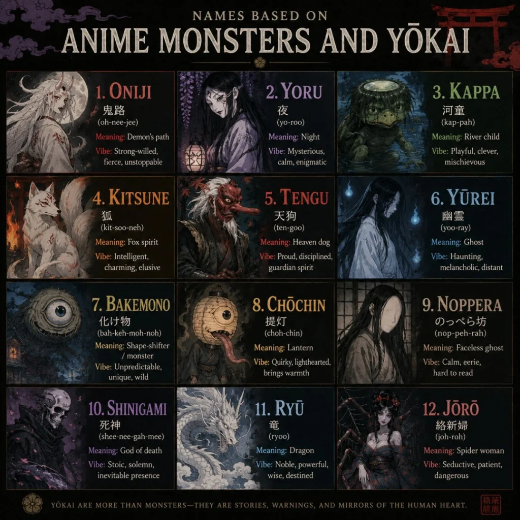 Names Based on Anime Monsters and Yōkai
