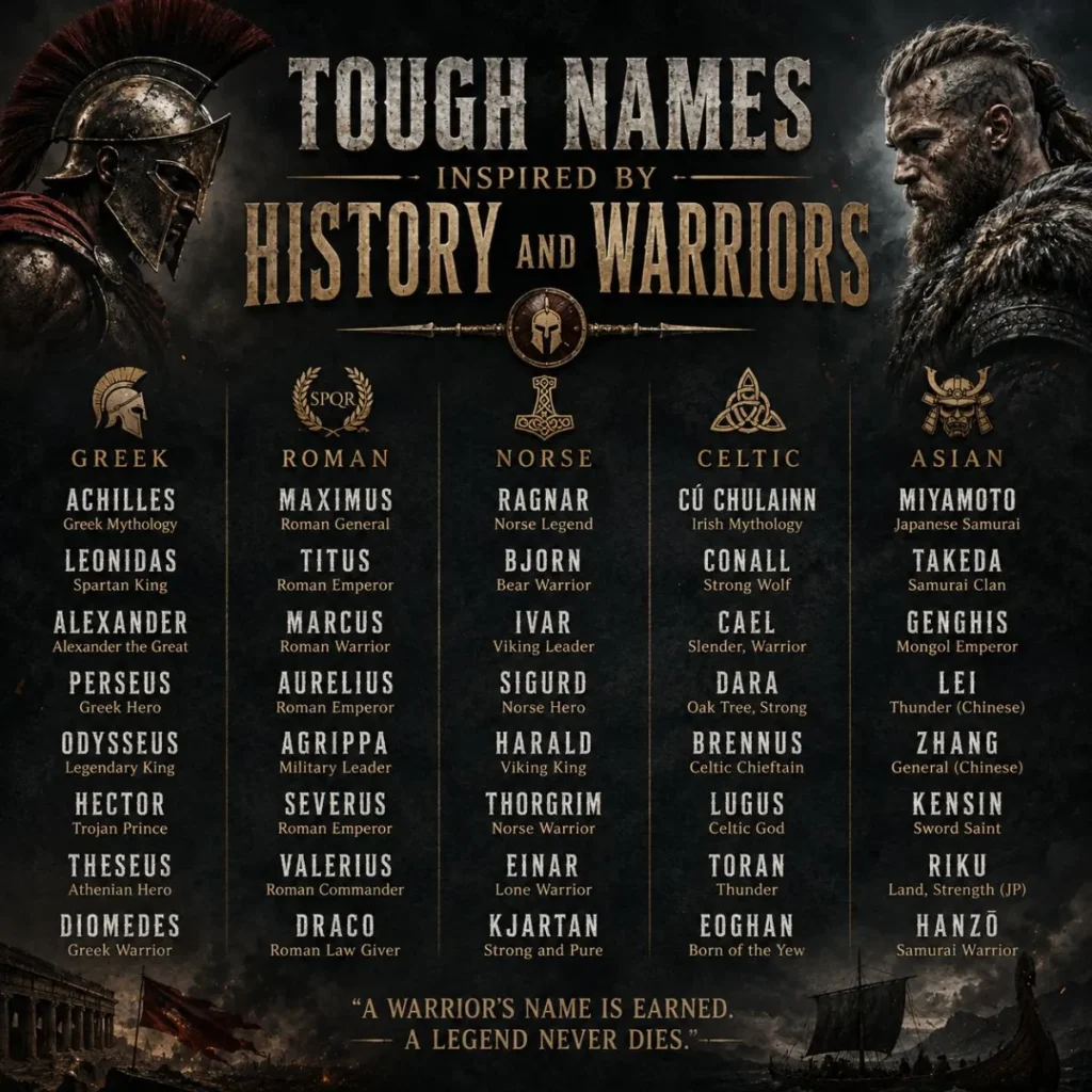 Tough Names Inspired by History and Warriors