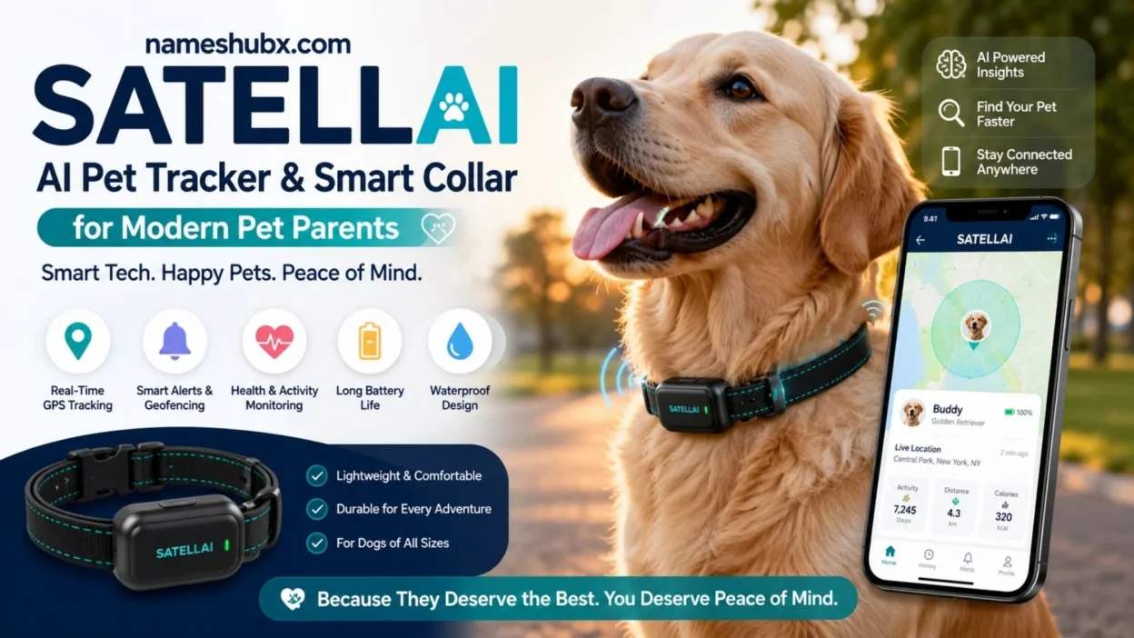 SATELLAI AI pet tracker and smart collar for dogs with GPS tracking and health monitoring