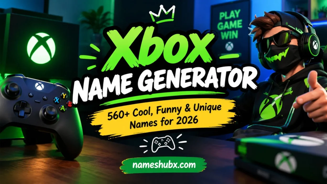 Xbox Name Generator with 560+ cool, funny, and unique Xbox names for 2026
