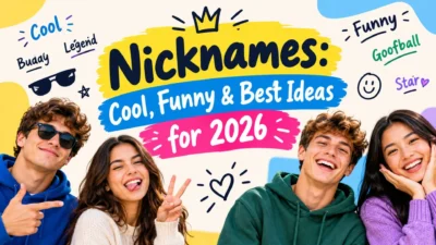 Nicknames: cool, funny, and best nickname ideas for 2026 with colourful graphics and smiling friends